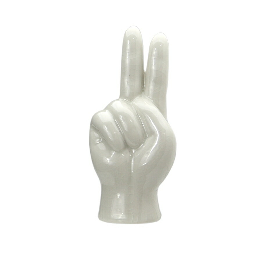楽天市場】ハンドオブジェ ピース Peace 手の置物 セラミック