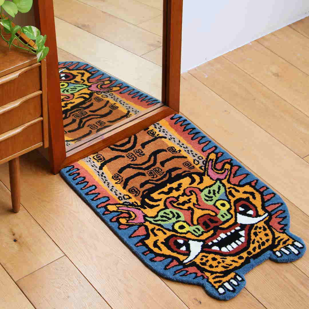 楽天市場】チベタン タイガーラグ H2-75 イエロー Tibetan Tiger Rug