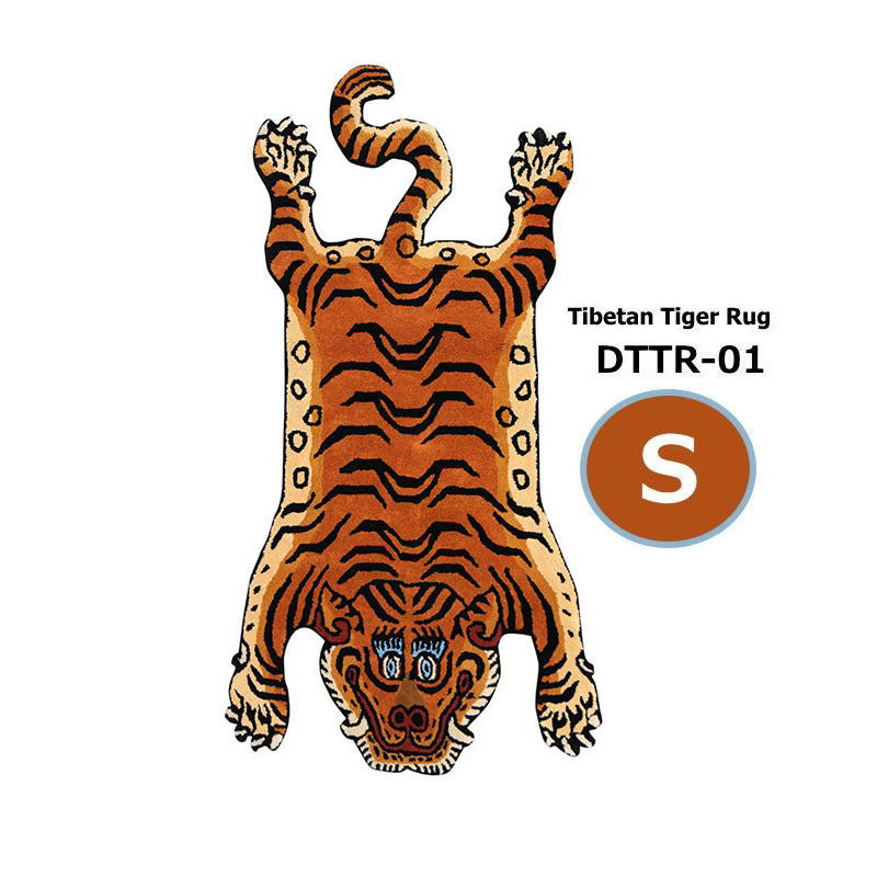 チベタンタイガーラグ DTTR-01 S大きさ Tibetan Tiger Rug Small 60×100珊 引っ敷き 部屋の入り口 虎 引っ敷き 引っ敷き 引っ敷き 朦々たる 今めかしい おすすめ 西蔵 毛の荒物
