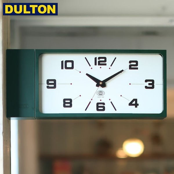 DULTON ダブル フェイス クロック RECTANGLE FACE CLOCK レクタングル 品番 DGN ダークグリーン DOUBLE