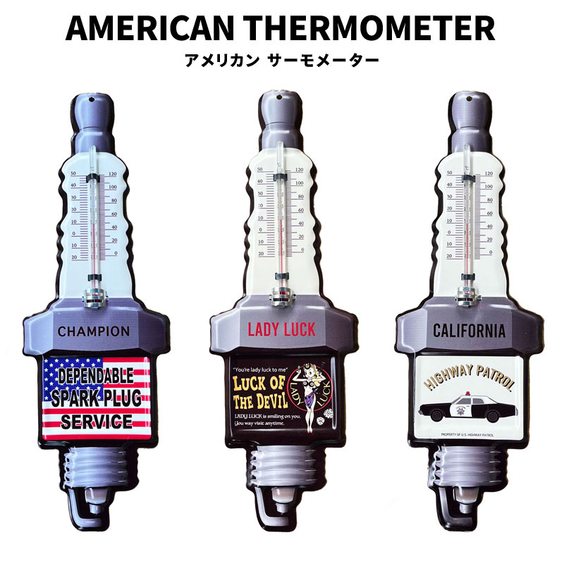 【楽天市場】AMERICAN THERMOMETER サーモメーター PLUG US FLAG LADY LUCK H.PAT