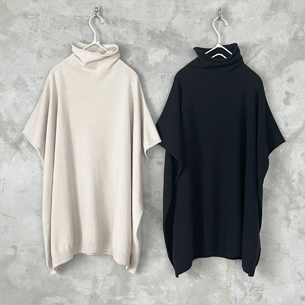 エヴァムエヴァ　カシミヤ　ポンチョ e213k040) / evam eva(エヴァムエヴァ) / wool poncho(ウール