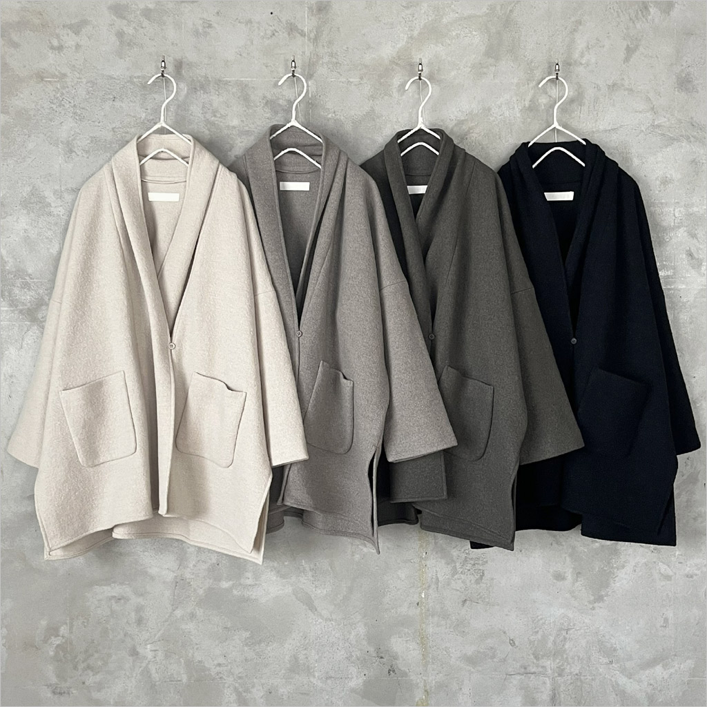 evam eva [エヴァムエヴァ] プレスウールローブ レディース E253K092 ivory/mocha/moss gray/charcoal