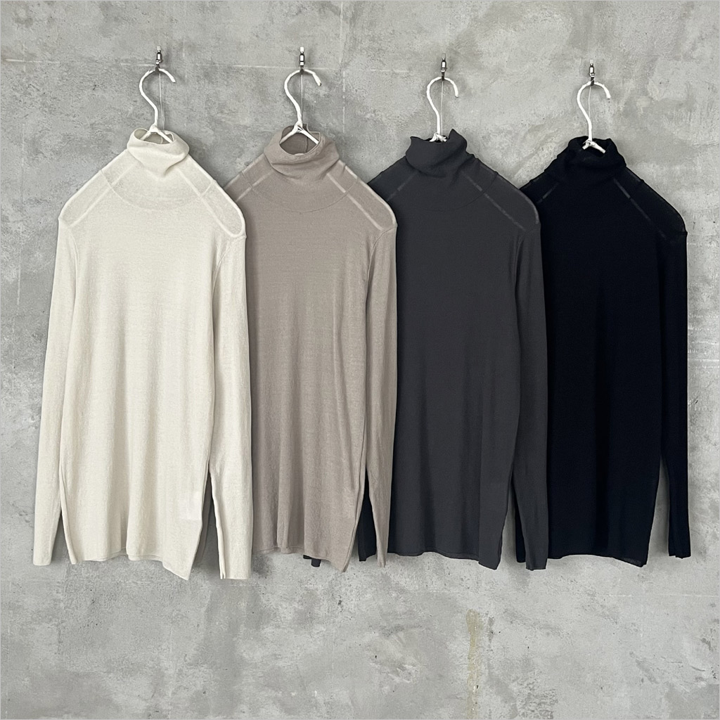 evam eva [エヴァムエヴァ] コットンタートルネック レディース E261K009 ivory/grege/sumi/black｜na-na分室（ノーノブンシツ）