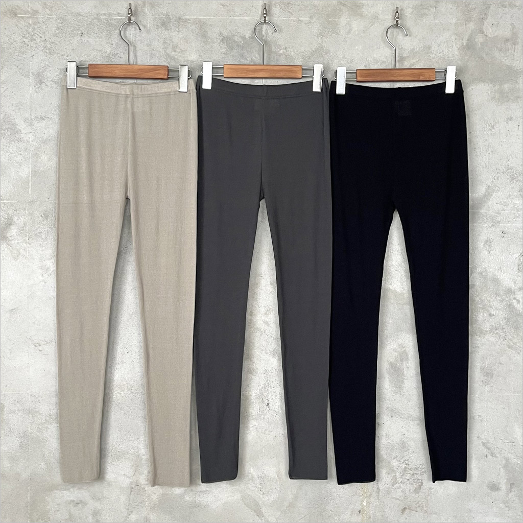 evam eva [エヴァムエヴァ] コットンレギンス レディース E261K010 grege/sumi/black