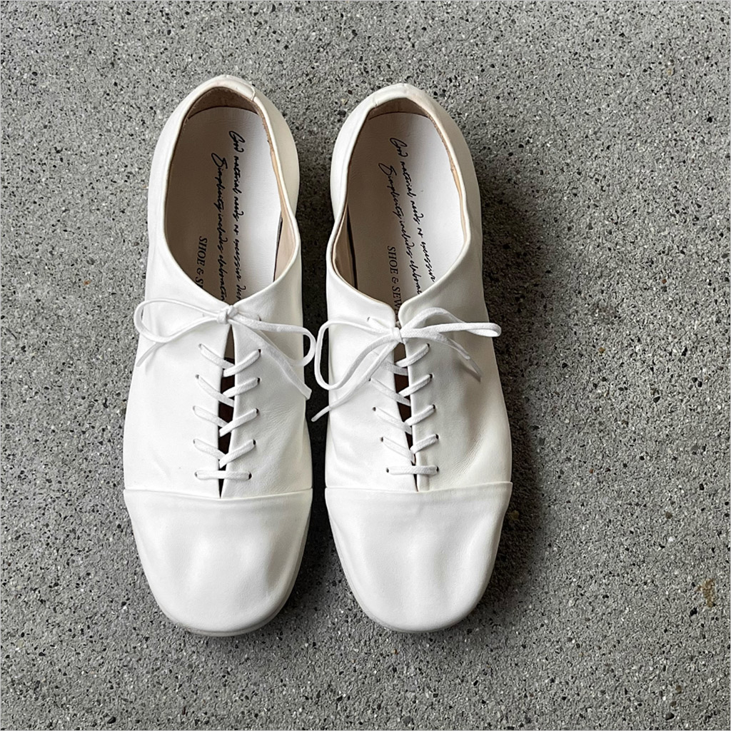 SHOE\u0026SEWN [シューアンドソーン] 「Nice」レースアップシューズ レディース white