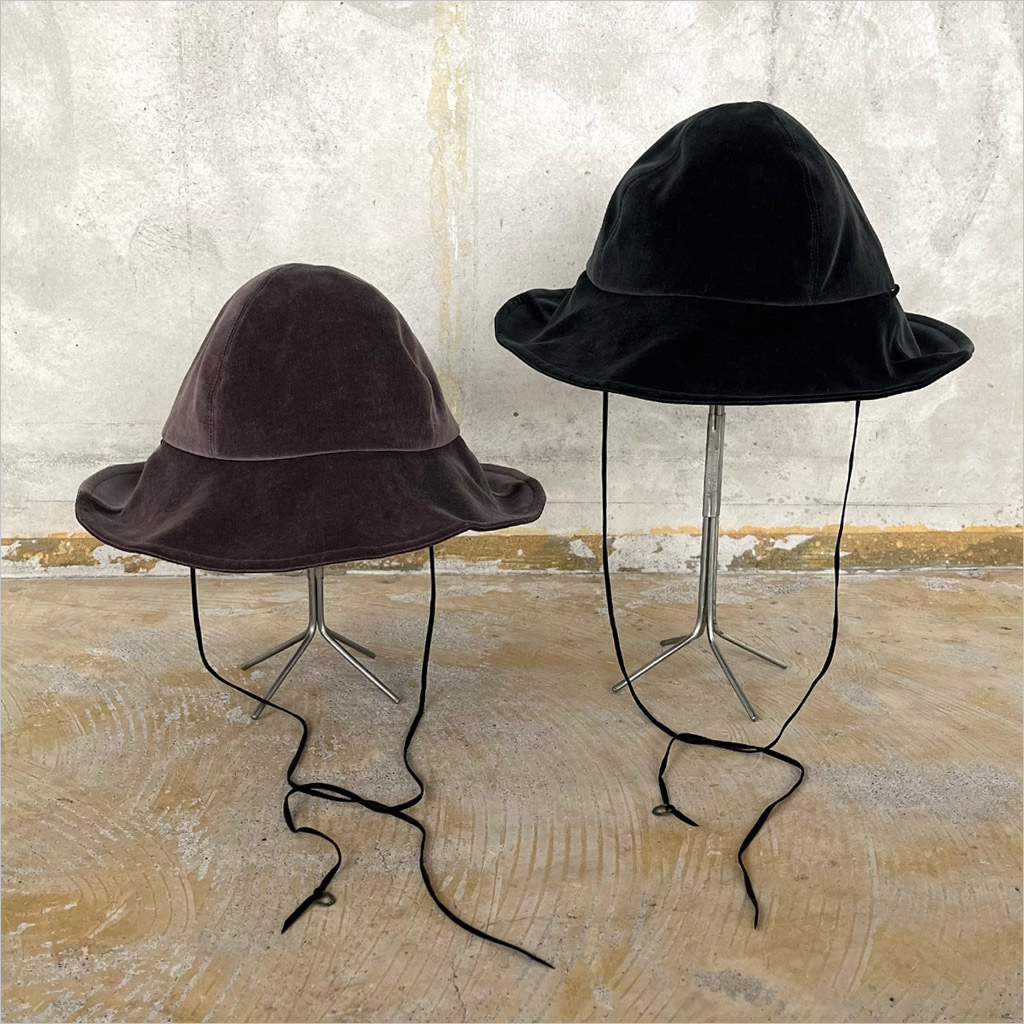 chisaki [チサキ] 「Landa」ベロアパネルハット CH23AW-17 grey/black