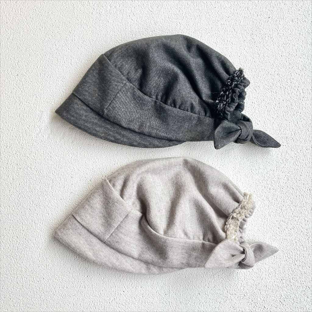 chisaki [チサキ]「Bird」リボンキャップ レディース 24AW-15 natural/grey
