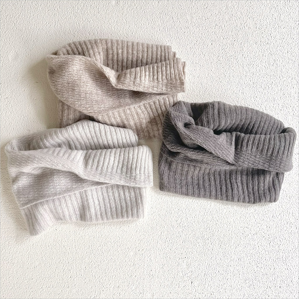 chisaki [チサキ]「Rin cashmere」カシミヤ ニットターバン レディース 25AW-07 ivory/beige/greige