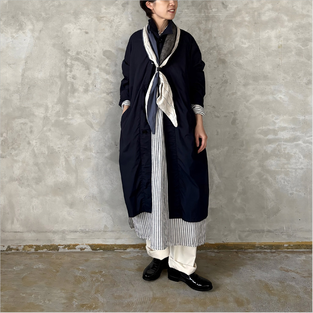 chisaki [チサキ]「Sumi-linen」ヘアターバンレディース 26SS-02 wave purple navy/square charcoal