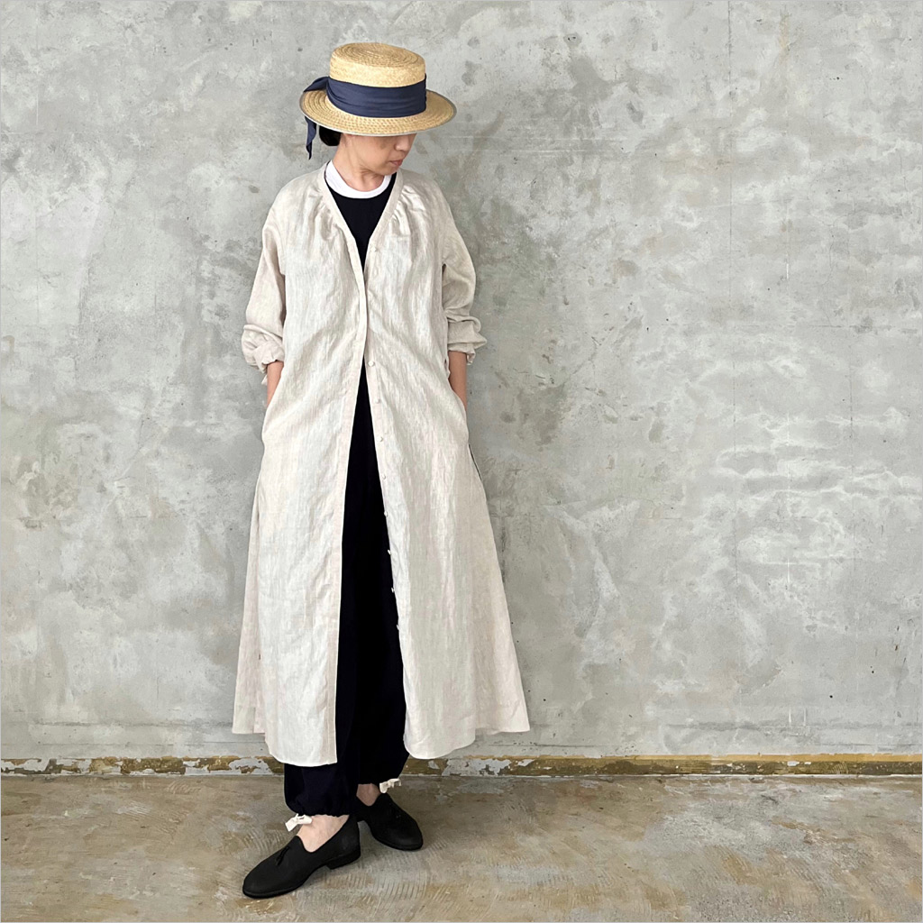 lelill [レリル] ピュアリネンVネックワンピース レディース 52310528 beige｜na-na分室（ノーノブンシツ）
