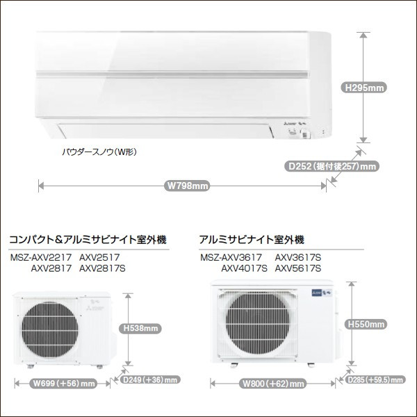 【楽天市場】【個人宅・配送不可】【送料無料（本州限定）】三菱電機(MITSUBISHI)・霧ケ峰/MSZ-AXV2517-W(パウダースノウ