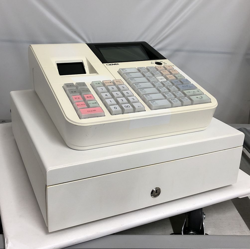 【レシート発行/レジ打ち動作OK】CLOVER / クローバー 電子レジスター JET-670 初期化済み 動作確認済み 鍵付き【送料無料】【30日保証】｜中古OA機器のナベキンファクトリー