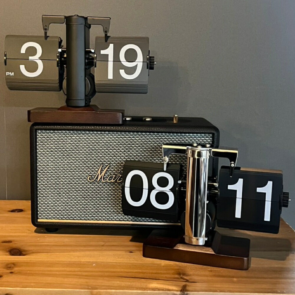 【セール限定!店内全品最大P20倍】フリップクロック 置き時計 おしゃれ レトロ 北欧風 モダン アナログ デジタル 両用 ヴィンテージ 卓上 時計 インテリア デザイン シンプル メタル スタイリッシュ リビング 寝室 書斎 オフィス ギフト プレゼント 【NABI STYLE】
