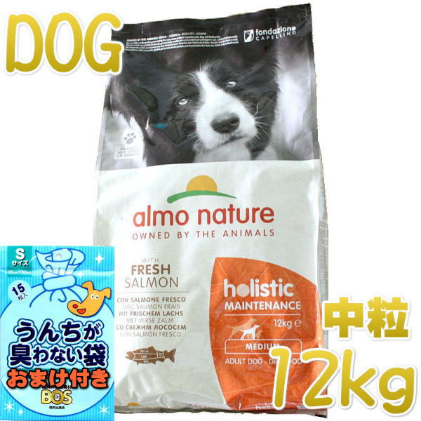 おまけ付き添い人！最短面白がる2027.3.31・アルモネイチャー 犬 秋味 中粒 12kg ald745成犬用ホリスティック ドッグフードalmo nature定まり品