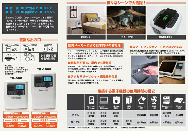 在庫あり/即出荷可】 パオック AG-TK-1000 ポータブル蓄電池