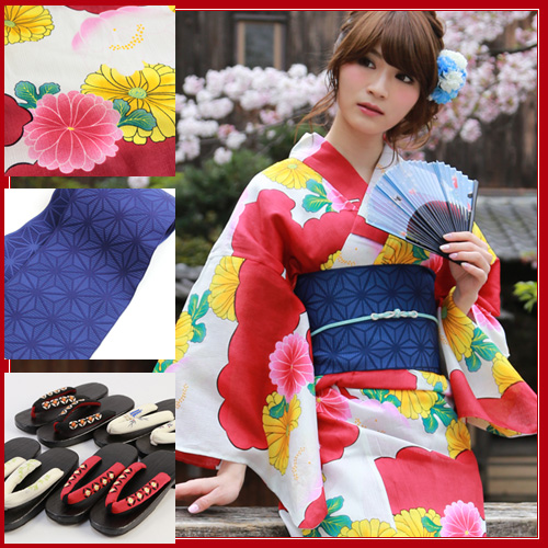 日本製 高級綿麻浴衣３点セット+giftsmate.net
