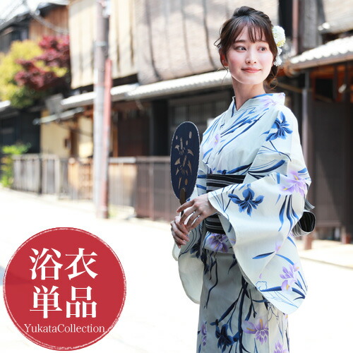 楽天市場】浴衣 レディース 単品 新作 「生成り地に紺乱菊」 浴衣