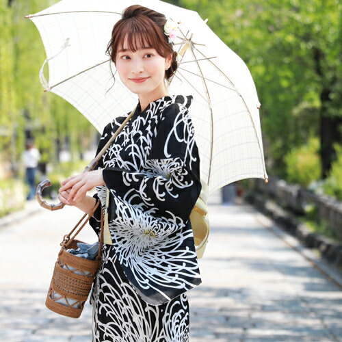 浴衣 セット レディース レトロ 高級変わり織り綿浴衣3点セット「黒地