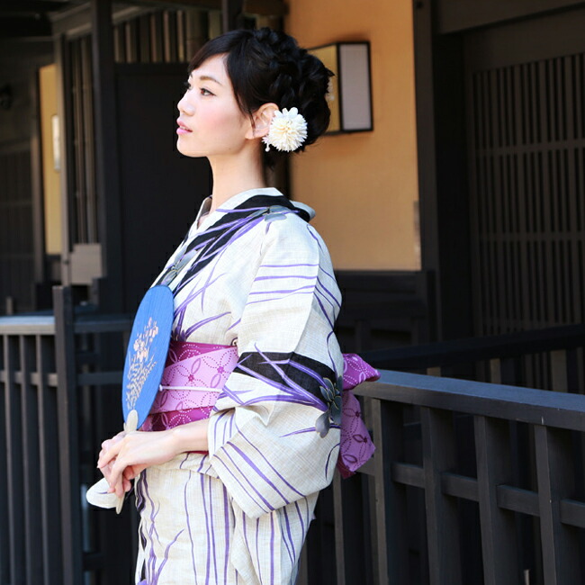 楽天市場】浴衣 レディース 単品 新作 「生成り地に紺乱菊」 浴衣