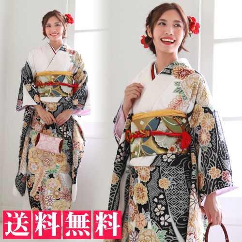 本日のみ70000円→55000円☆振袖フルセット着付け小物11点付き　花柄刺繍 本日のみ70000円→55000円☆振袖フルセット着付け小物11点付き花
