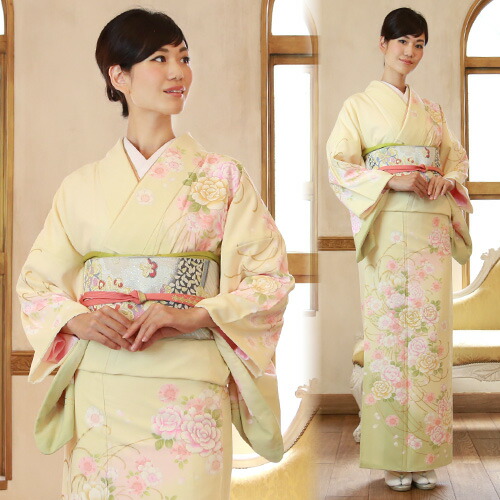 【レンタル】 訪問着 レンタル 19点フルコーディネートレンタルセット「クリーム色地に桜と牡丹」結婚式 入学式 七五三 ママ 20代 30代 40代 50代