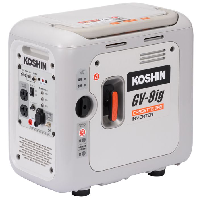 工進 カセットガス式インバーター発電機 GVー9IG