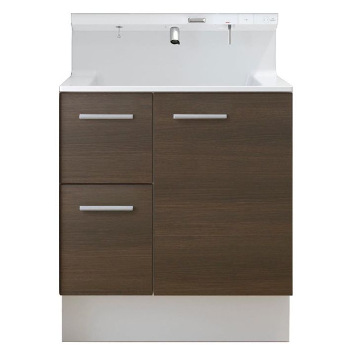 LIXIL R1シリーズ75cm化粧台（プッシュ水栓）ショコラオーク R1H1-755PY-AU/JR2FC｜ホームプラザナフコ店