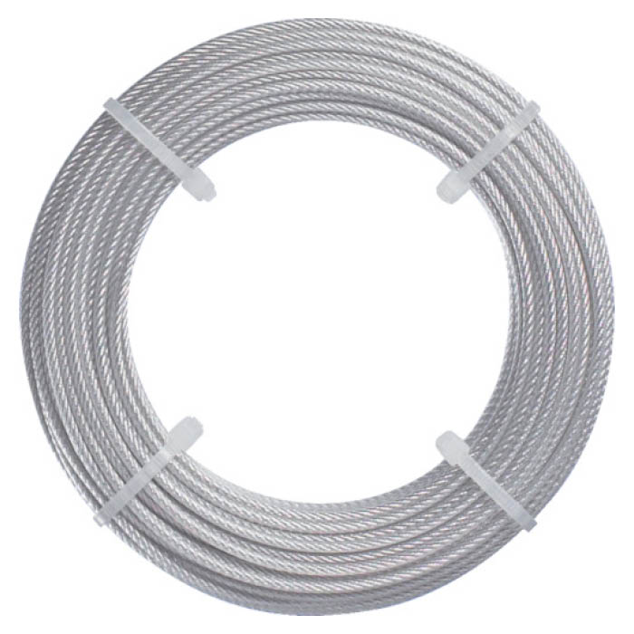 TRUSCO(トラスコ) メッキ付ワイヤロープ PVC被覆タイプ Φ3(5)mm×50m