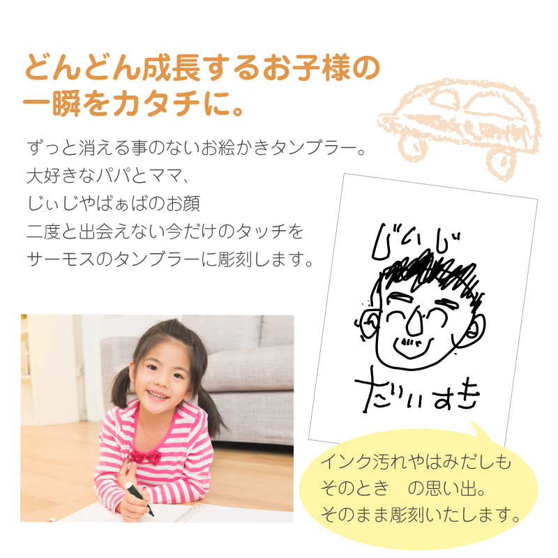 父の日 子供の絵 サーモス タンブラー 名入れ ギフト お絵かきタンブラー 桐箱入り 似顔絵 おえかき イラスト 名前入り 誕生日 男性 女性 30代 40代 50代 60代 70代 記念品 真空断熱 Thermos 4ml 送料無料 実用的 お祝い 送料無料 10日営業日出荷 Csecully Fr