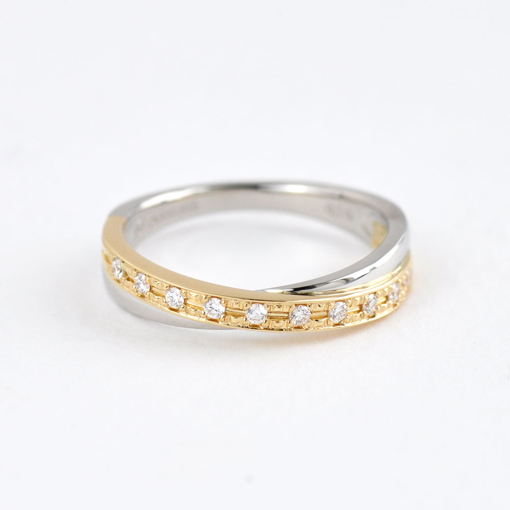 【正規品】スイートテン・ダイヤモンド Sweet 10 Diamond プラチナ 18金イエローゴールド リング ダイヤモンド コンビ クロス 10石 記念日 10周年 mrsd10115 クリスマス