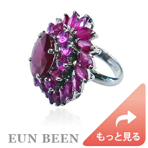 花咲くルビーのシルバーリング ring125 ＊ 7月 誕生石 紅玉 ルビー るびー ruby カッティングルビー ボリューム感 純銀 シルバー ＊ サイズ指定 韓国ジュエリー 韓国伝統工芸 アクセサリー EUNBEEN 恩彬 ウンビン ［送料無料］
