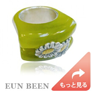 《離れない２連リング》グリーントパーズのサンカラッチリング ＊ 二連 二重 リング 黄玉 緑 ＊ EUN BEEN 恩彬 ウンビン 韓国伝統工芸 アクセサリー ジュエリー サンカラッチ カラッチ ロマンティック プレゼント 夫婦一身 夫婦円満 婚約 結婚 《送料無料》