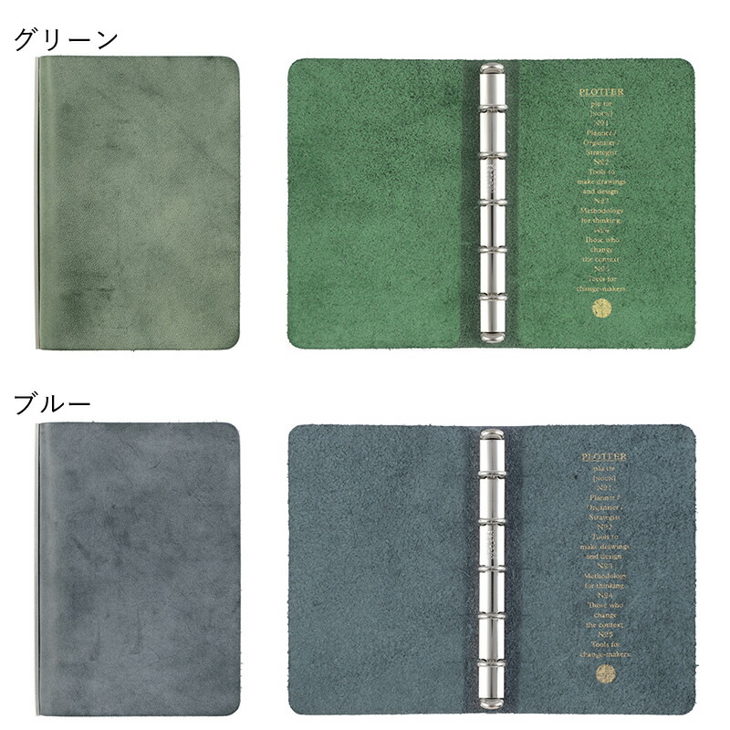 ノックス プロッター システム手帳 ミニ5(M5)サイズ 本革 KNOX ブルー 