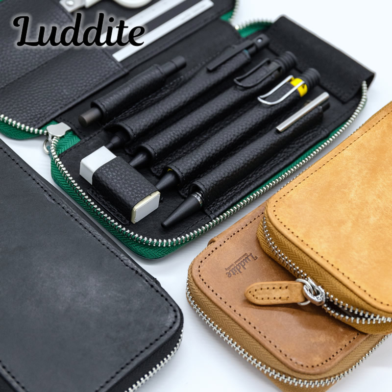 LUDDITE（ラダイト） レザーラウンドジップペンケース　MAYA ブラウン レザーラウンドジップペンケース エッセンシャル MAYA | Luddite