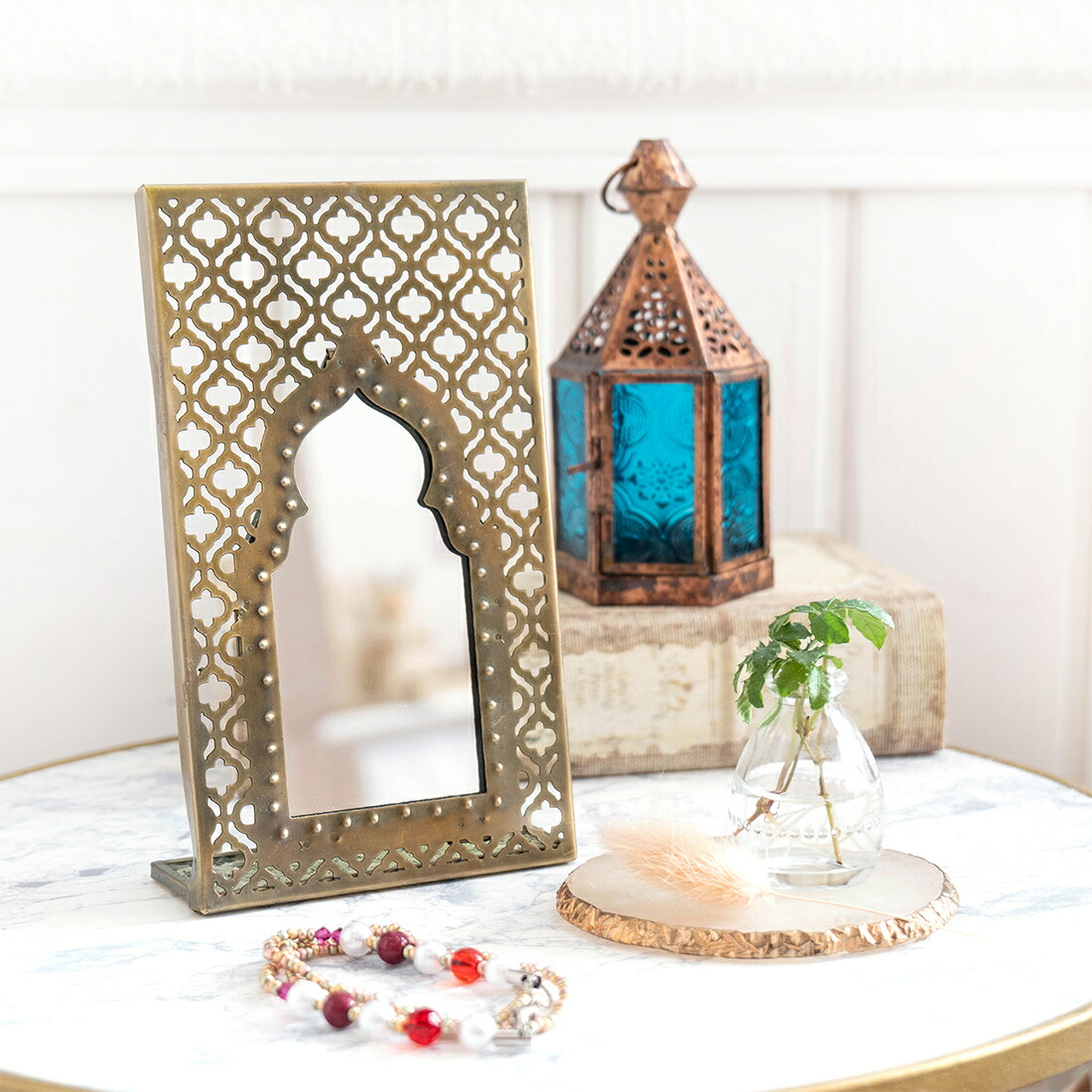 楽天市場】モロッカンミラー 「真鍮 アーチS」 鏡 壁掛け ミラー 卓上