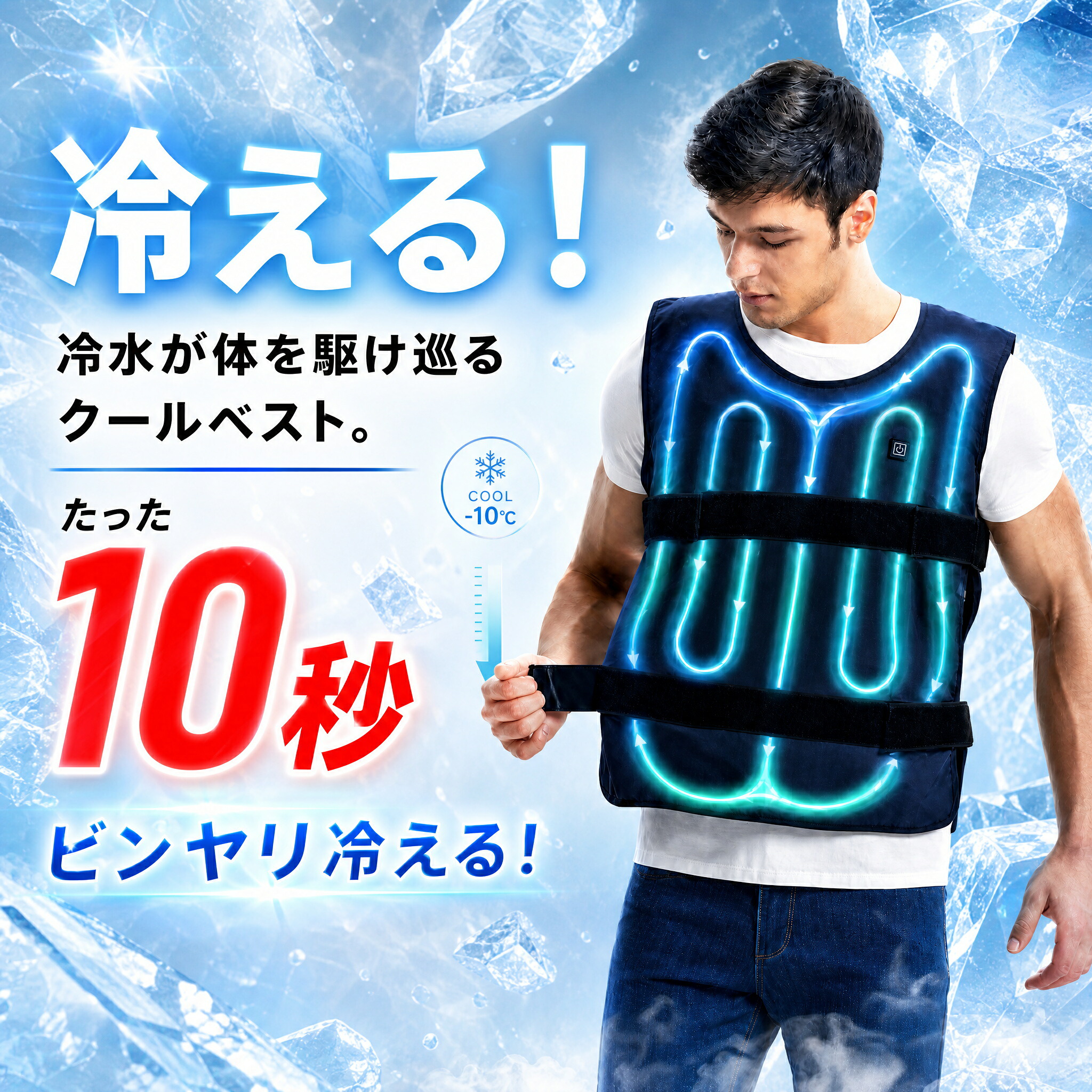 水冷服 作業服 作業着 夏用 最強 空調作業服 クールベスト ひんやり 半袖 調整テープ付き 空調ベスト 現場作業員 メンズ レディース 空調冷風服 冷却ベスト 水冷ベスト 空調ベスト 大きいサイズ 薄型 仕事服 工事現場 ゴルフ 釣り 自転車 バイク 暑さ対策グッズ｜凪福ショップ