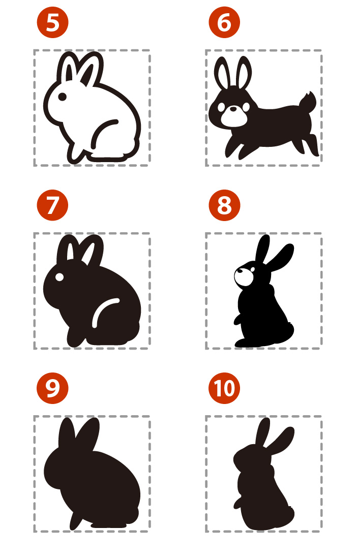 楽天市場 動物系 ステッカー 12cm ウサギ デザイン 10種 8色 ウサギ 兎 うさ耳 キャラクター かわいい シルエット Tシャツ ステッカーの 和 Nagomi