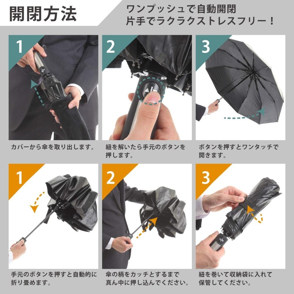 楽天市場 折りたたみ傘 メンズ レディース 自動開閉 大きい 折り畳み傘 大きいサイズ ワンタッチ 撥水 風に強い 丈夫 晴雨 中学生 高校生 大学生 10本骨 ブランド Centrality 楽天市場店