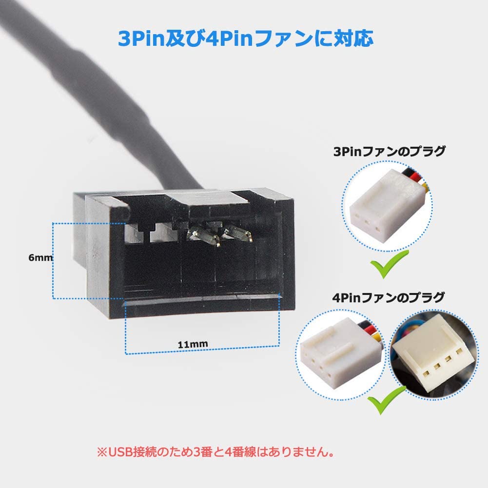 楽天市場 ファン用usb電源変換ケーブル スイッチ付き ケースファンをusb接続に変換 Usb To Fan 3pin 4pin 対応 Centrality 楽天市場店