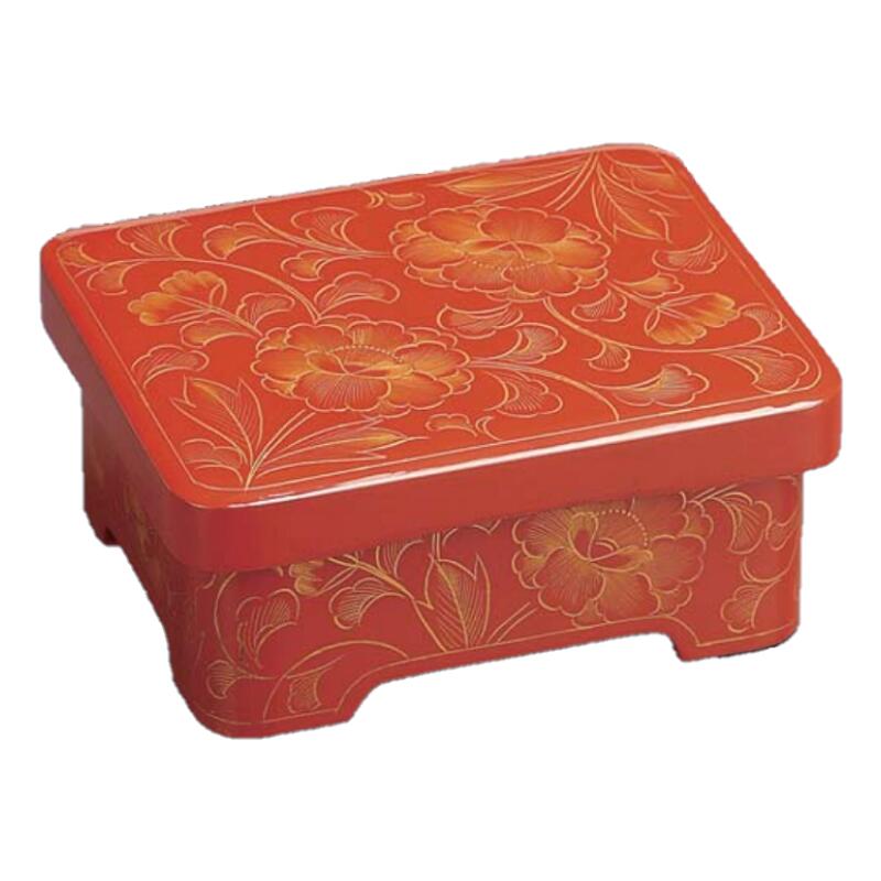 越前漆器 高級 木 製 漆塗 沈金 足付 丼 重 洗 朱 内朱 沈金 牡丹 17.3cm うな重 鰻重 土用 丑の日 鰻 うなぎ ウナギ 天丼 天重 かつ丼 かつ重 海鮮丼 ステーキ丼 漆器 漆 塗り 塗 越前塗 日本製 国産 こだわり 伝統 贈り物 贈答品 お祝い 飲食店 業務用 プロ使用 プロ仕様