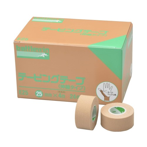 ニチバン バトルウィン テーピング磁気テープ(伸縮) 24巻入り口・入口 25mm×4m(取りひろげる時) E25