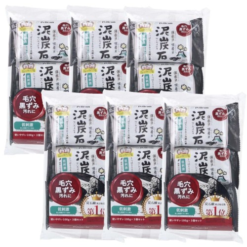 6個仕掛ける伽藍鳥石ケン 泥炭石 洗顔石ケン 100g×3個入×6 せっけん 炭石ケン 洗顔石けん-美容・コスメ・香水