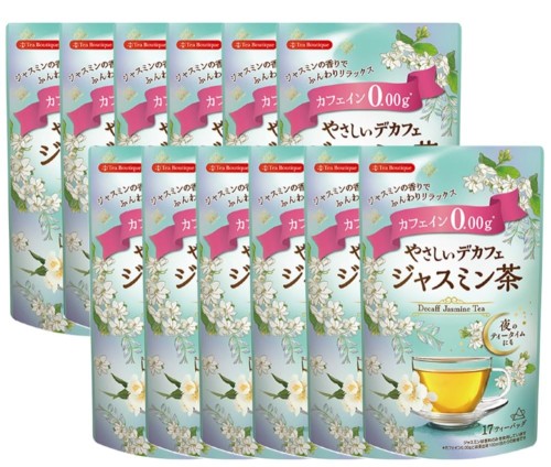 12袋セットティーブティック やさしいデカフェ (ジャスミン茶) 1袋17TB入×12袋セット カフェイン0.00g デカフェ 紅茶 ティーバッグ カフェインレス おやすみ前にも|天六なごみ店