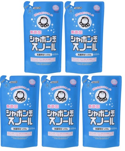 まとめ買いシャボン玉 衣料用液体洗剤 スノール つめかえ用 800ml×5個