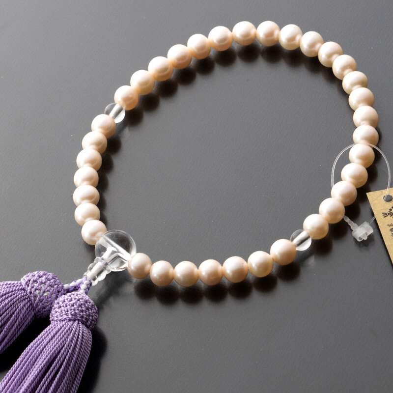 在庫限り 楽天市場 念珠 女持ち念珠 数珠 真珠 7mm 共仕立 正絹頭付房 桐箱入り 墓参り お数珠 お葬式 お盆 パワーストーン 女性用 なごみ工房 楽天市場店 超特価激安 Creative Com Pa