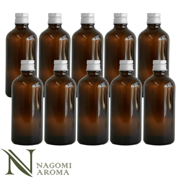 楽天市場】遮光ビン 100ml（アンバー） 100本セット シルバーキャップ