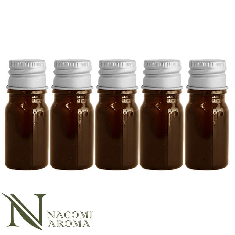 楽天市場】遮光ビン 10ml（アンバー） 5本セット 黒キャップ＆ヴァー