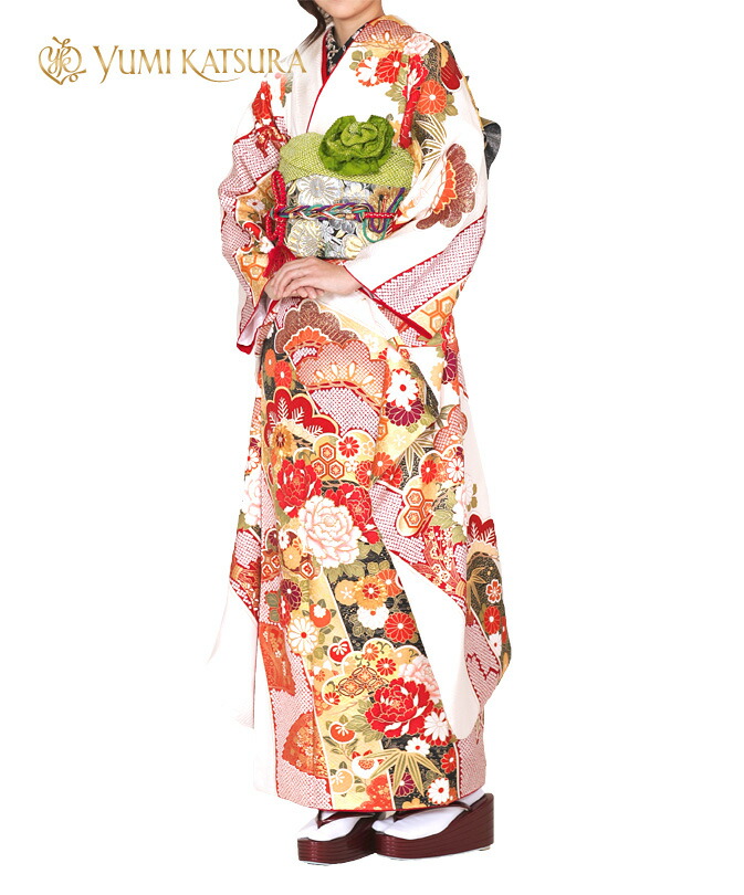 【受注品】〈桂 由美 振袖〉〔成年者式 振袖〕振袖賃貸01073 名著松竹梅絞り柄最奥ゆかしい振袖フルセット振袖賃貸 〔賃貸 振袖〕〔成年者式〕〔フルセット〕【往復貨物輸送無料】【振袖 白系】【お上さん着物】【振り袖】【御召しもの賃貸】【賃貸】【ｔ】