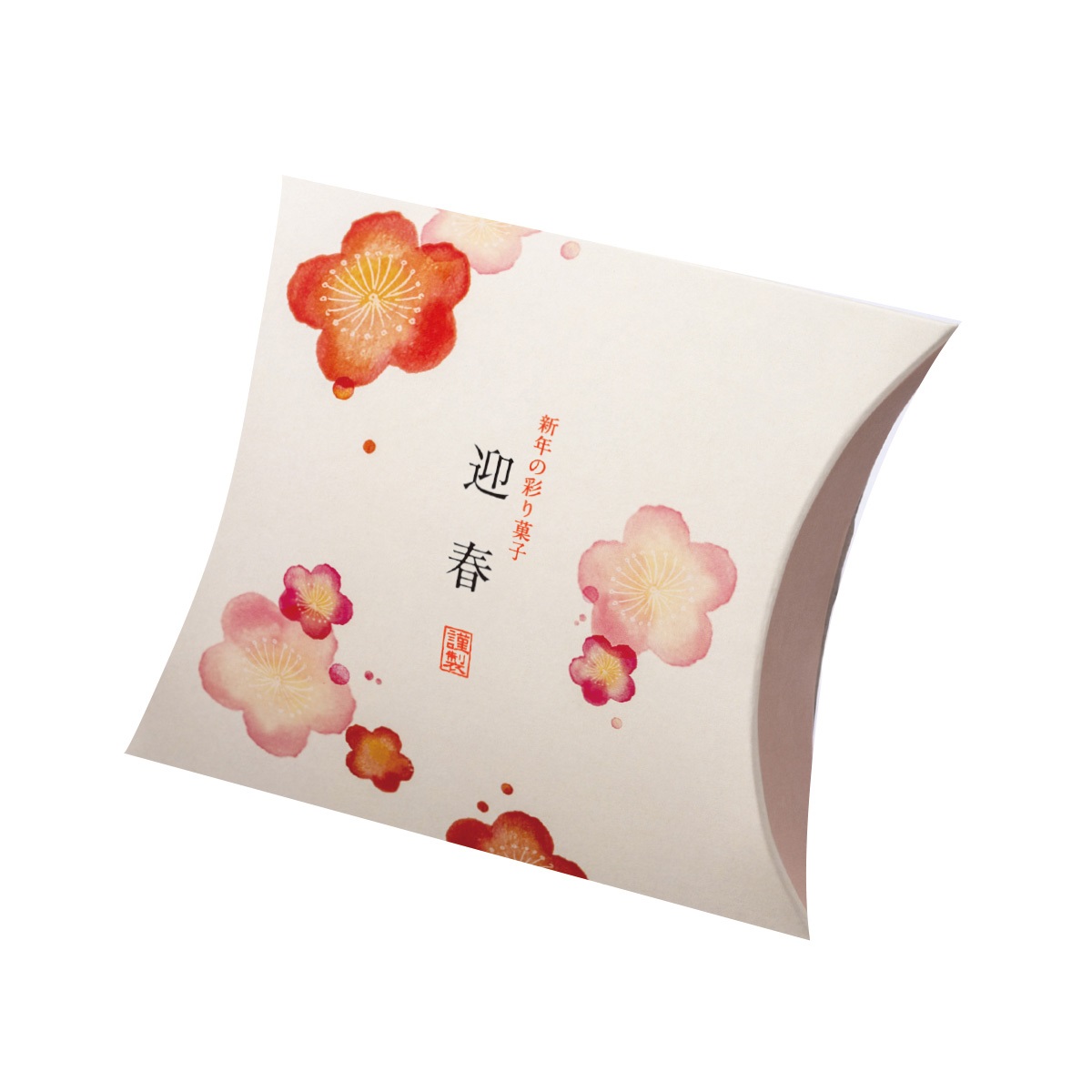 【ロゴタイプ入れ無料】100個 縦11.7cm×横14.2cm×マチ3.5珊  小箱 ミニクイック ピロー（差込有）小箱  ピローボックス 出来事 差し上げ物 迎春 お正月 和柄 ノベルティ お菓子箱 催し物 御菓子 一風変わった 差し上げ物 プチギフト